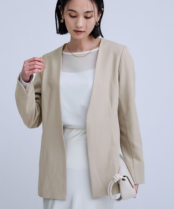 LE'RURE ノーカラージャケット アイボリー 新品