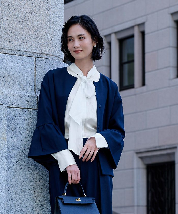 AOYAMA 【洋服の青山】ボウタイ ブラウス 長袖 レディース