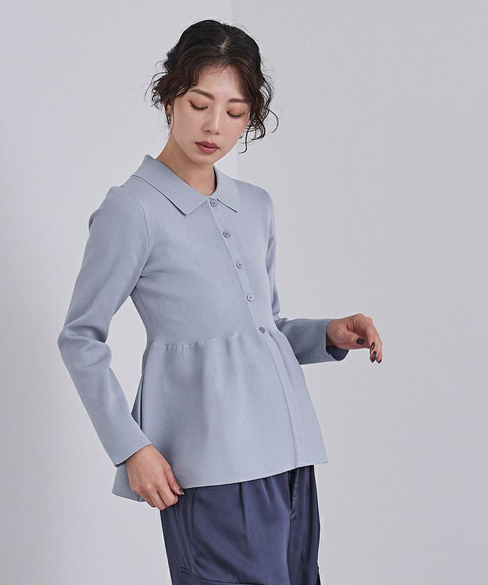 ポロシャツニット カーディガン SHIPS（シップス） カーディガン SHIPS: ミックス ヤーン ポロ ニット