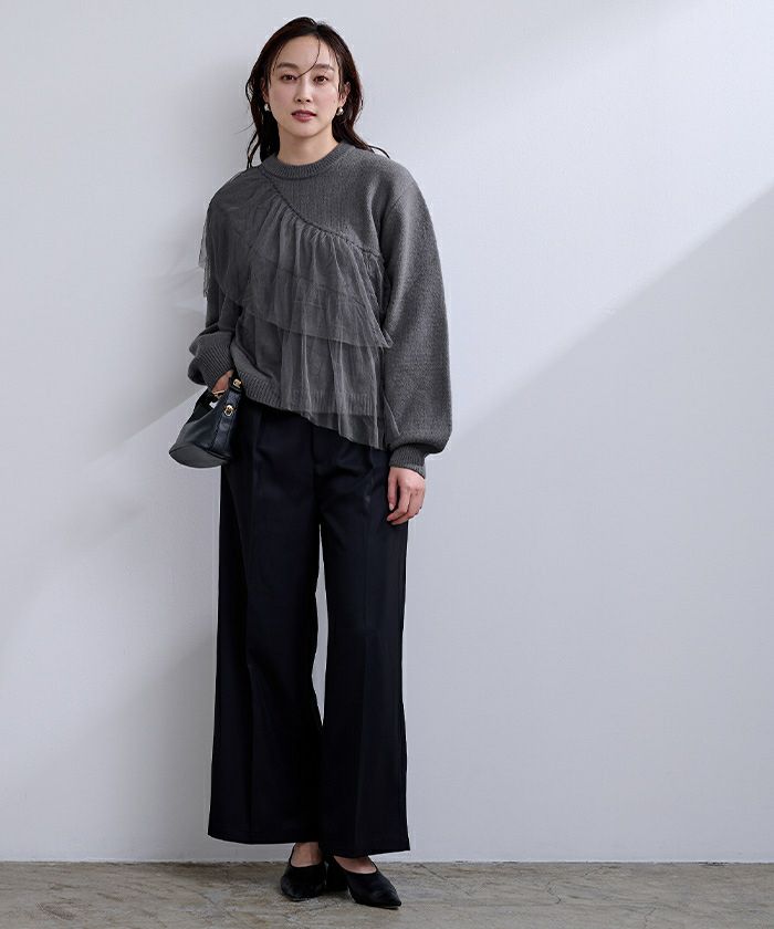 アルパカチュール肩フリルニット | ur's（ユアーズ）