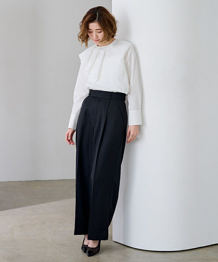 アシンメトリーラッフルデザインブラウス | ur 