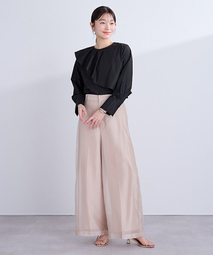 アシンメトリーラッフルデザインブラウス | ur 