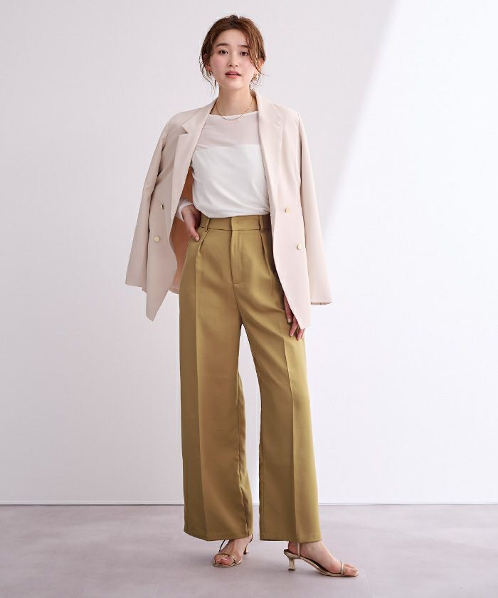 ワンタックカラーワイドパンツ | ur 