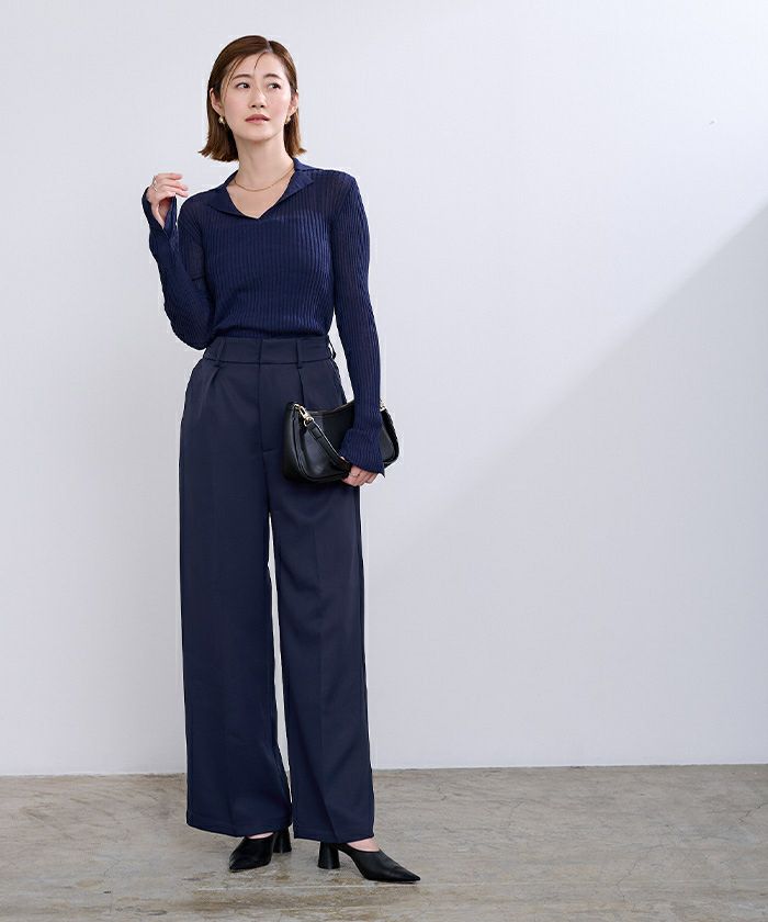 ワンタックカラーワイドパンツ | ur 