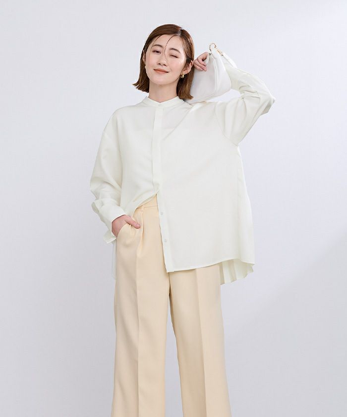 いま人気のアイテム バックプリーツバンドカラーシャツ | ur's（ユアーズ） トップス