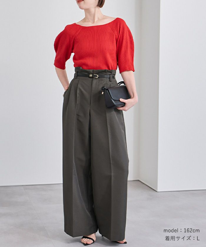 ウエストタックセンタープレスワイドパンツ | ur's（ユアーズ）