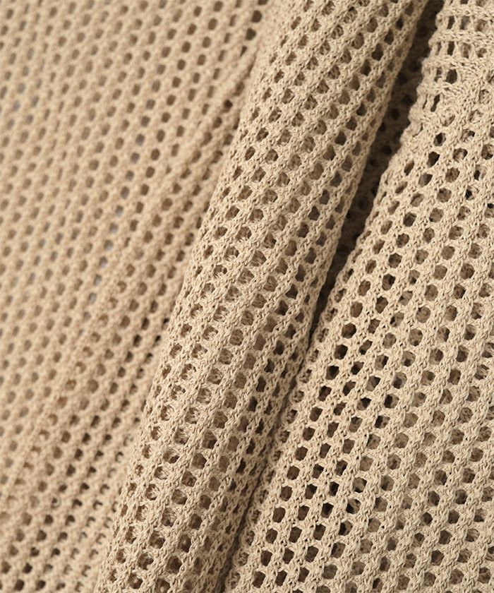 メッシュポロニットカーディガン【メール便可／100】 | ur's（ユアーズ）