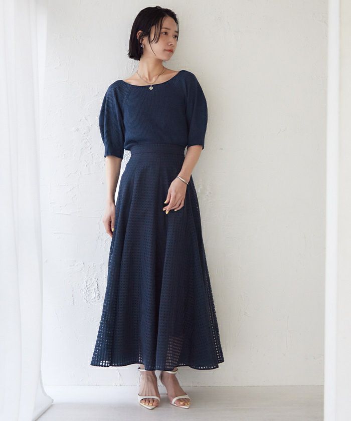 バルーンスリーブボートネックニット【メール便可／100】 | ur's