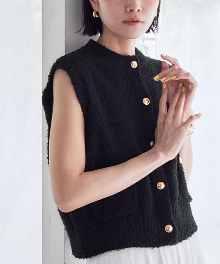 ゴールド釦ニットベスト/カーディガン | ur's（ユアーズ）