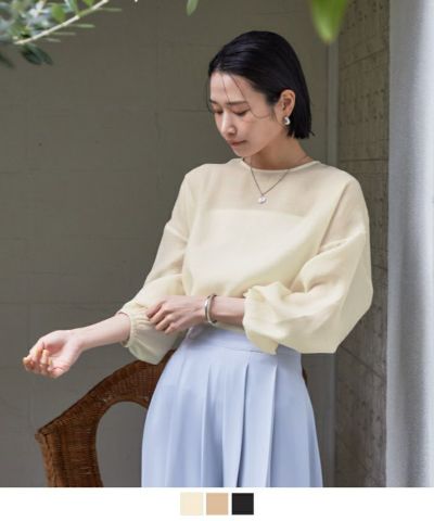 極美品 ユナイテッドアローズ シアーペイズリーブラウス 黒 ブラック 日本製 Blouse｜TOPS｜マルゥ ユナイテッドアローズ（MARW UNITED