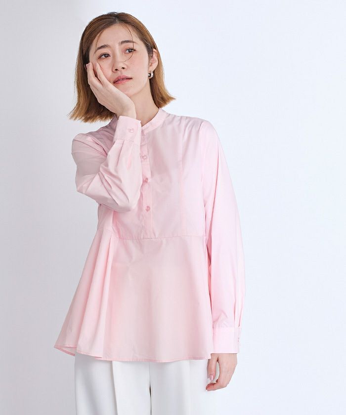 美品✨BORDERS at BALCONY ピンクペプラムシャツ タックペプラムシャツブラウス【メール便可／100】 | ur's（ユアーズ）