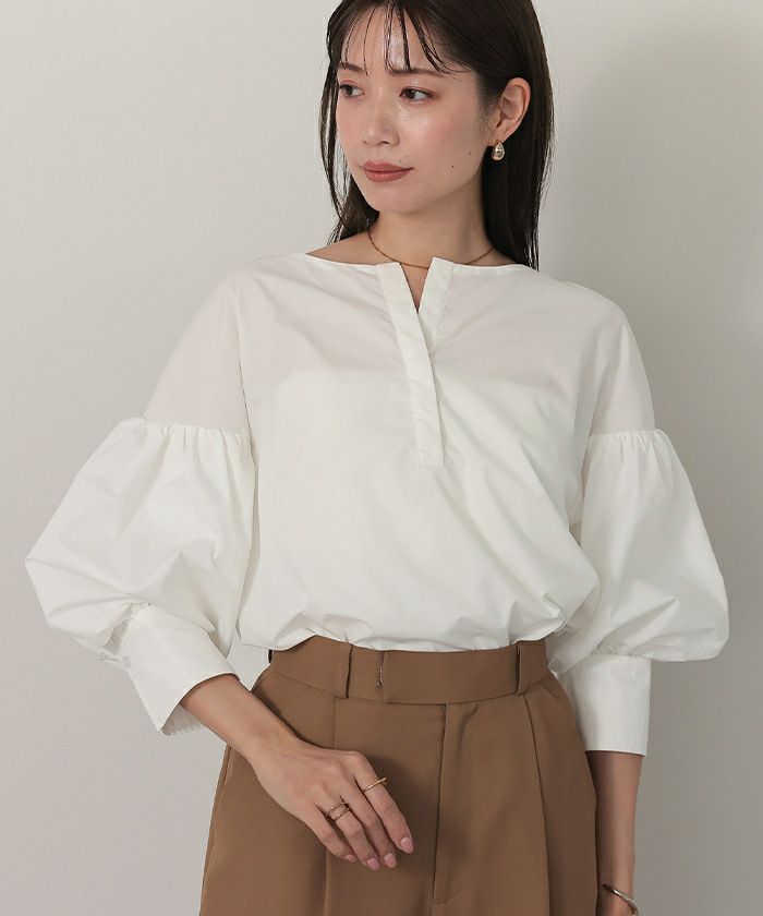 ボートネック袖バルーンブラウス【メール便可／100】 | ur's（ユアーズ）