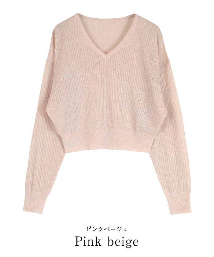 【極美品】NOBLE リブ編み Vネック 長袖ラメニット　Fサイズ 極美品】NOBLE リブ編み Vネック 長袖ラメニット Fサイズ - メルカリ