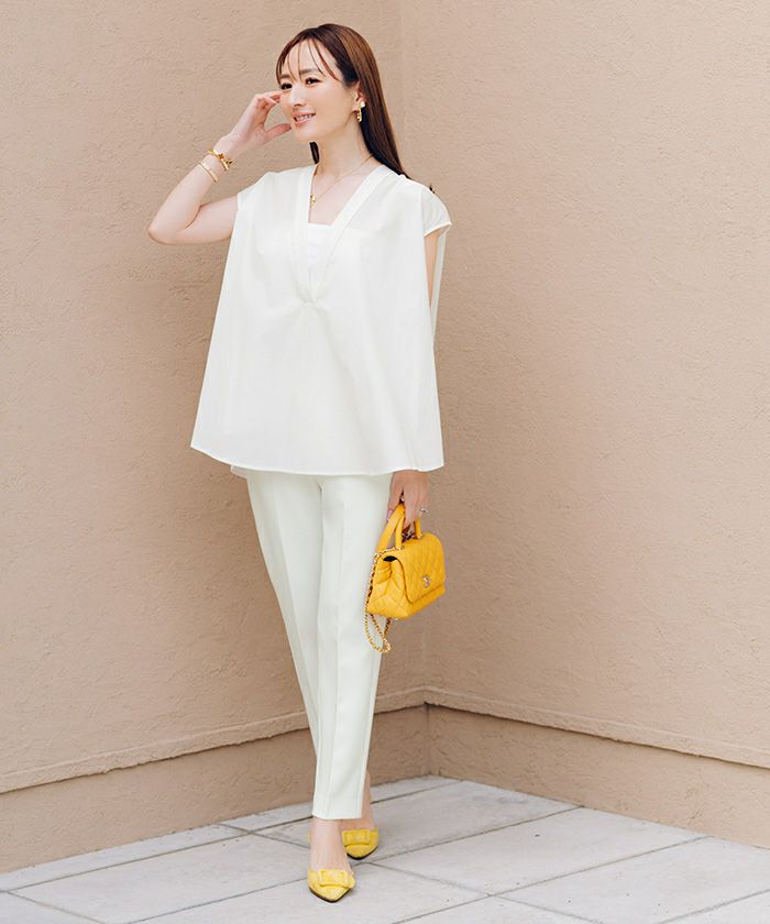 ディープVネックボウタイブラウス【メール便可／100】 | ur's（ユアーズ）