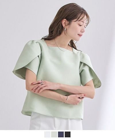 enchar エンチャール　2wayフリルショルダーブラウス　アイスグレー enchar エンチャール 2wayフリルショルダーブラウス アイス