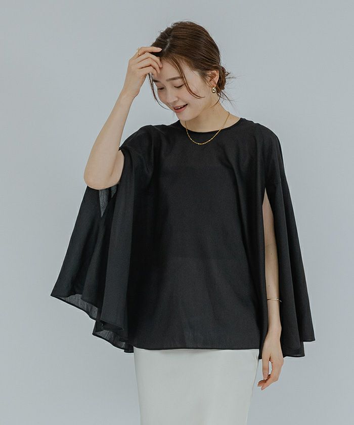 CITY SHOP ラミーシアーブラウス ANSWER for シティライフ】ドットデザインシアーシャツ