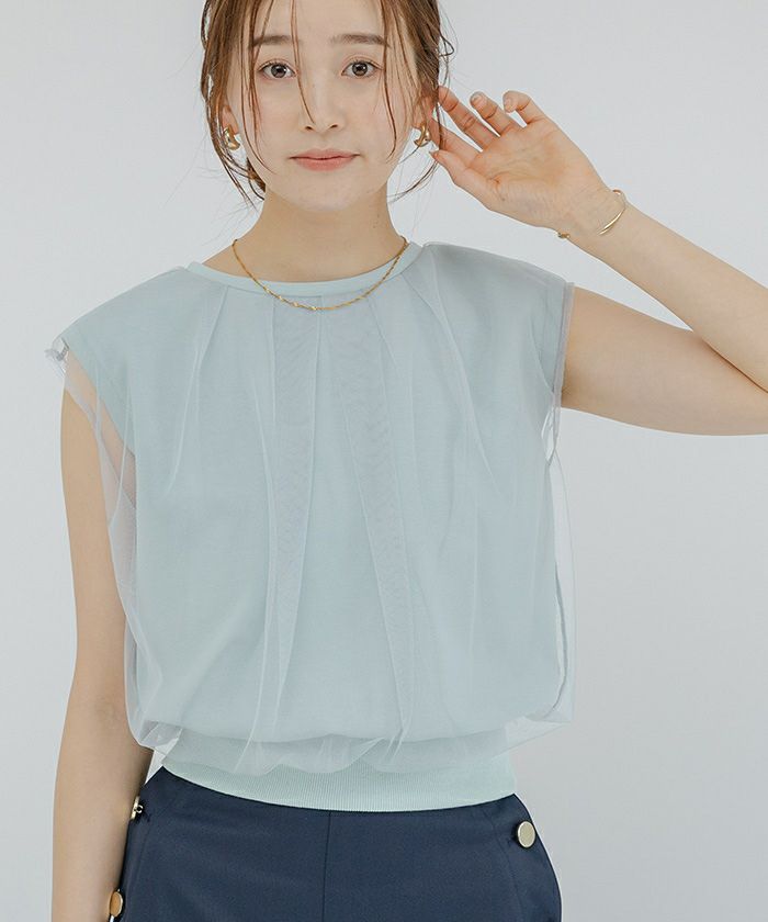 チュールレイヤードTシャツ【メール便可／25】 | ur's（ユアーズ）