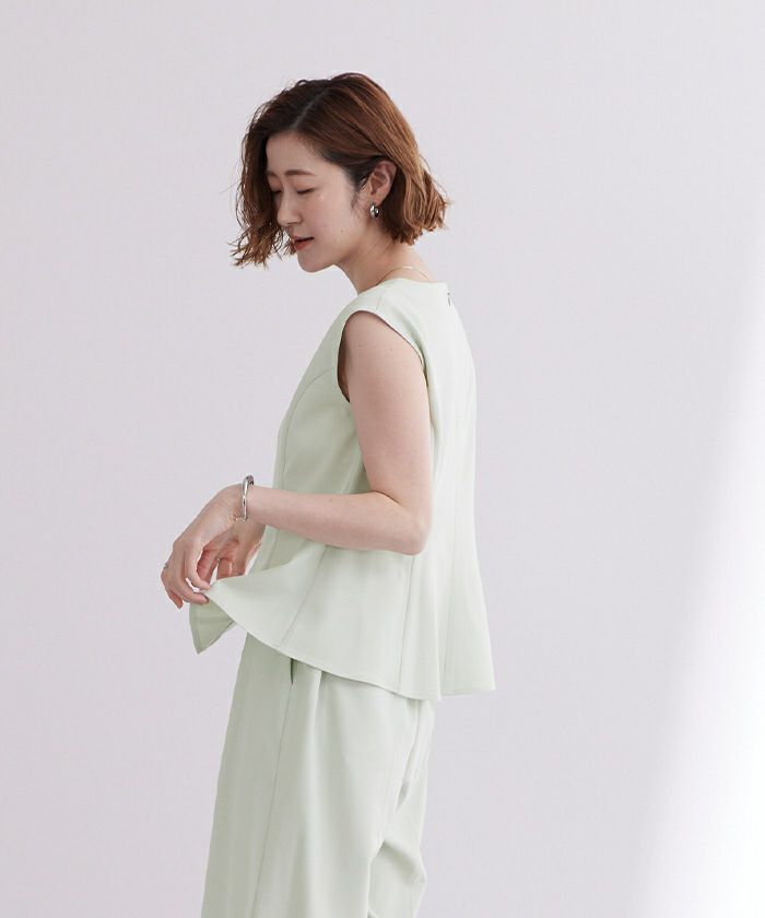 キーネックノースリーブペプラムトップス【メール便可／100】 | ur's