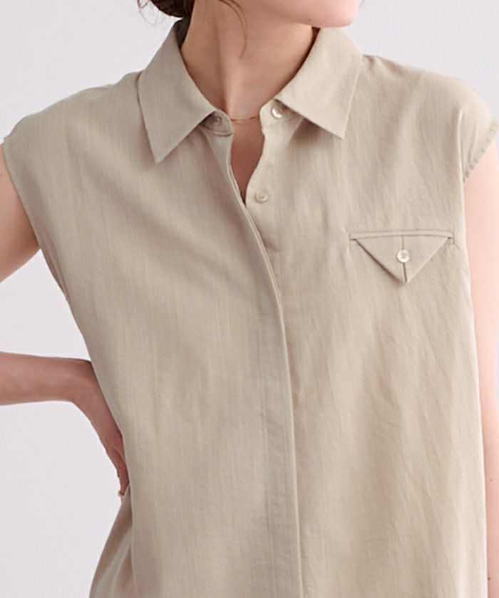 リネンライクポケットデザインシャツワンピース | ur's（ユアーズ）