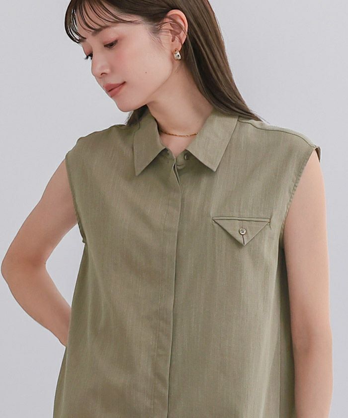 リネンライクポケットデザインシャツワンピース | ur's（ユアーズ）