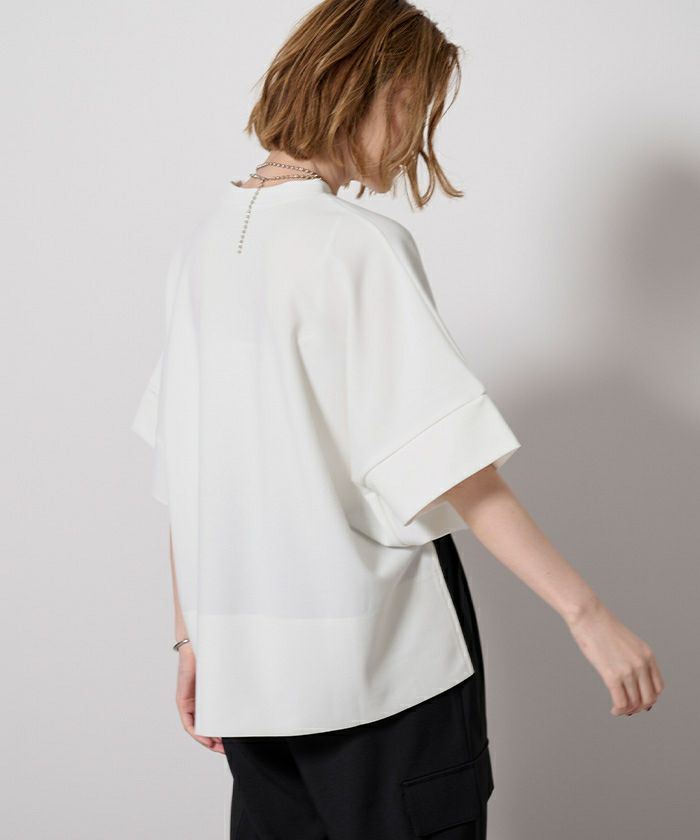 カットジョーゼットボックスシルエットトップス【メール便可／100