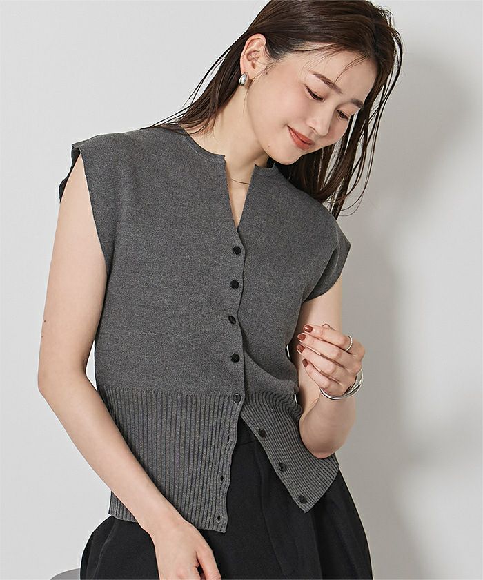 2way襟クロップドニットカーディガン【メール便可／100】 | ur's