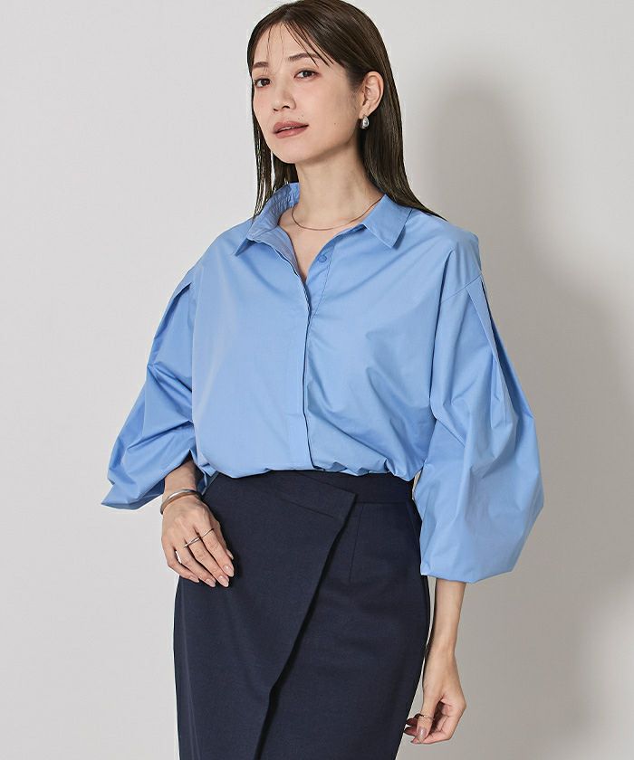 スタンダードカラーボリュームスリーブフレアシャツ【メール便可／100