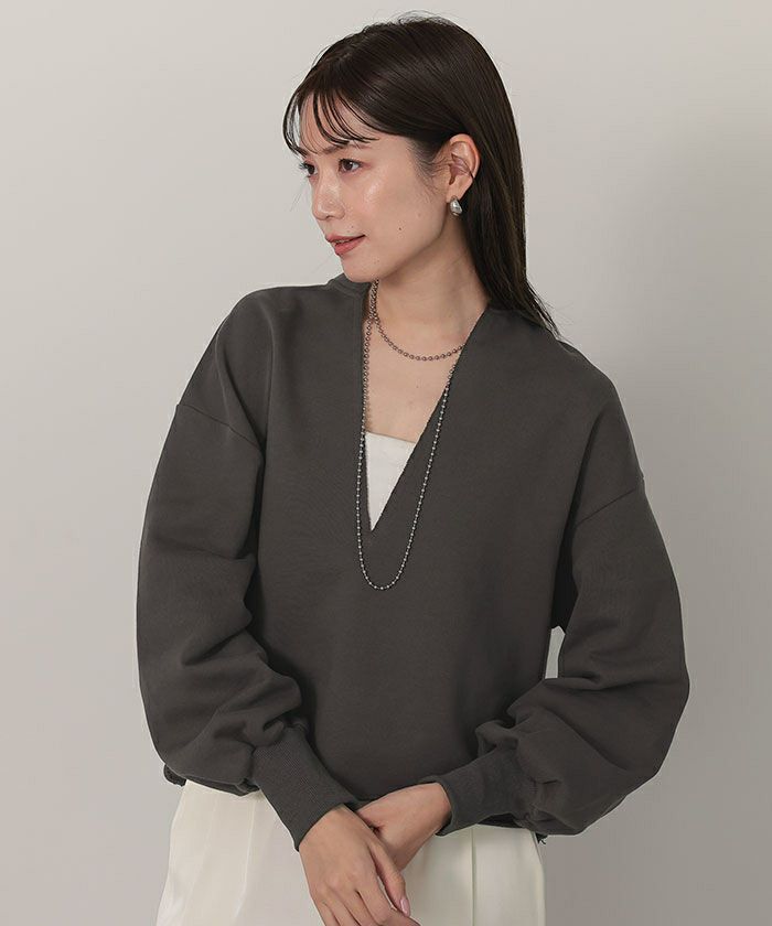 深Vネックスウェットプルオーバー | ur's（ユアーズ）