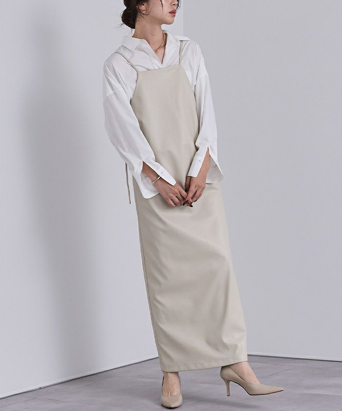 値下げ！UNITED ARROWS フェイクレザーサロペット UNITED ARROWS(ユナイテッドアローズ)の「UWMSC フェイクレザー
