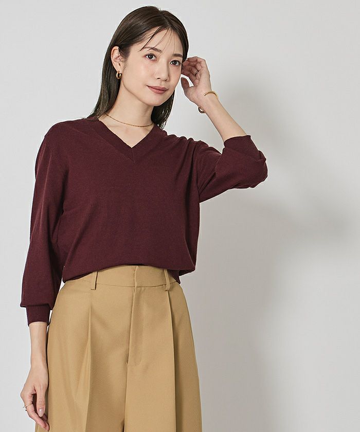 もちもちVネックニット【メール便可／100】 | ur's（ユアーズ）