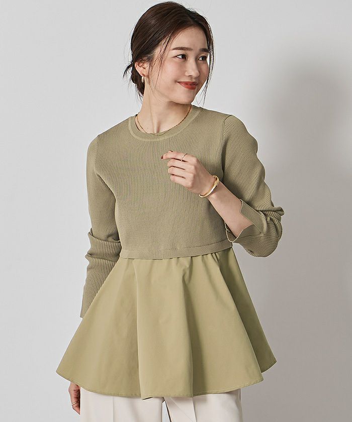 タフタペプラムドッキングニット | ur's（ユアーズ）