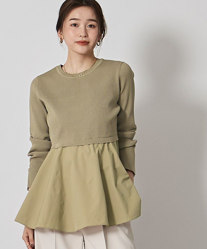 タフタペプラムドッキングニット | ur's（ユアーズ）