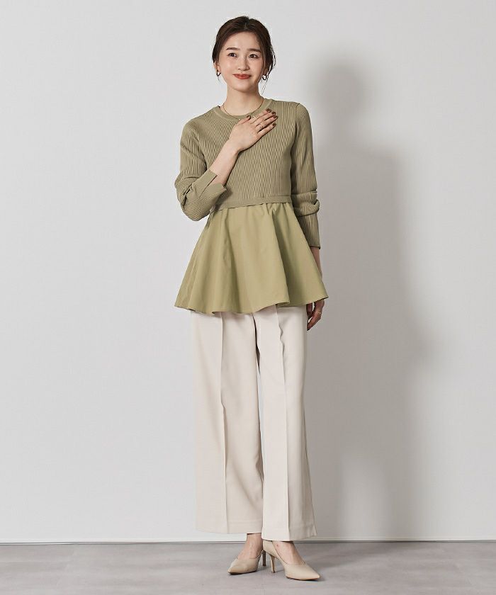 tan タン ペプラムニット TAN タン ペプラムニット スムースペプラム  