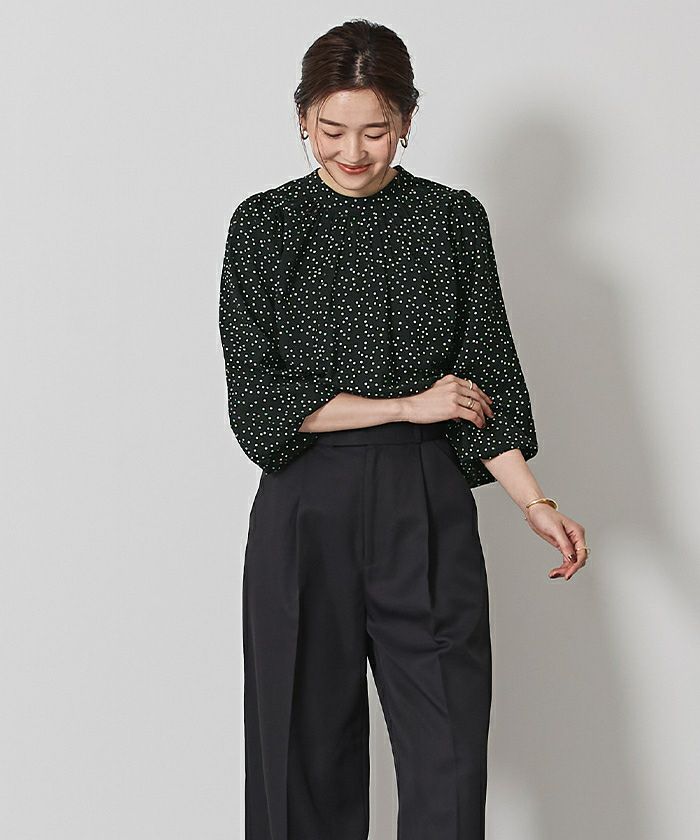 前後2wayゴールド釦ギャザーブラウス | ur's（ユアーズ）