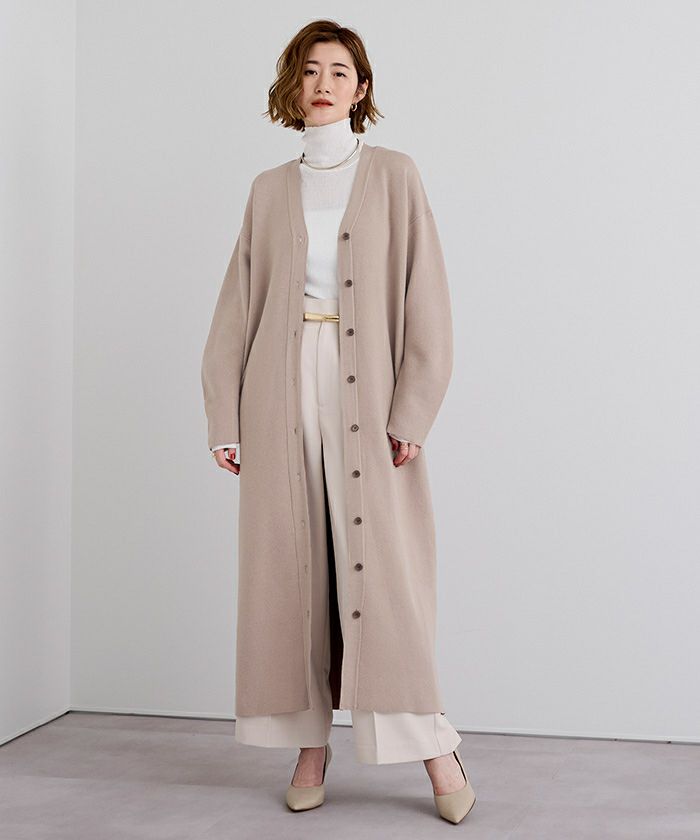 Vネックロングニットカーディガン/ワンピース | ur's（ユアーズ）