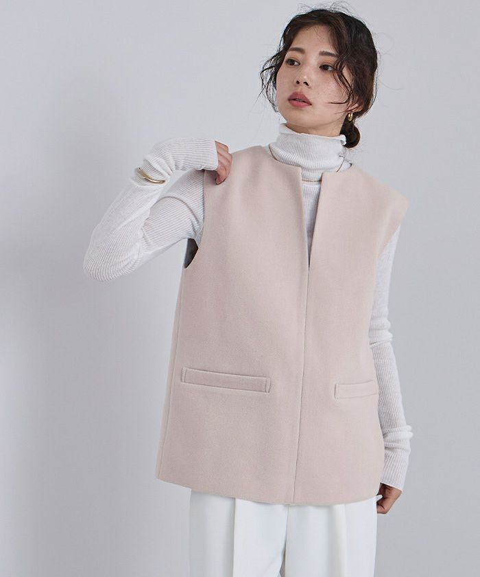 ウールライクキーネックベスト/ジレ | ur's（ユアーズ）