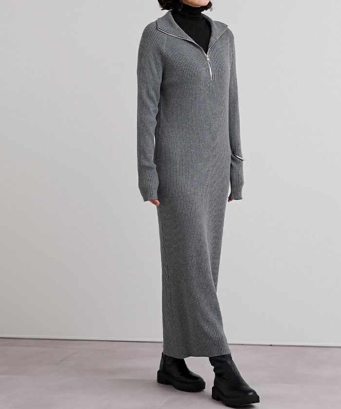 アトリエggニットワンピース⭐︎16サイズ ZIPデザインニットワンピース | ur's（ユアーズ）