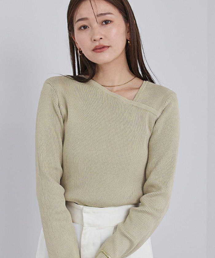 アシンメトリーネックリブニット【メール便可／100】 | ur's（ユアーズ）