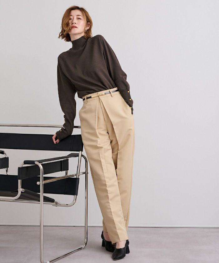 ハイネックゴールド釦ラグランスリーブニット | ur's（ユアーズ）