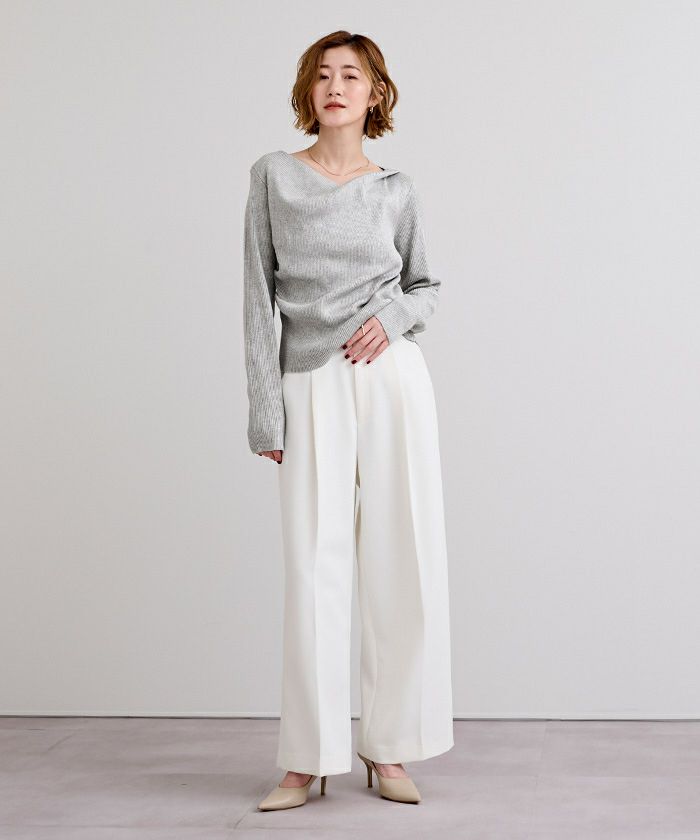 オフショルダーリブニットトップス | ur's（ユアーズ）