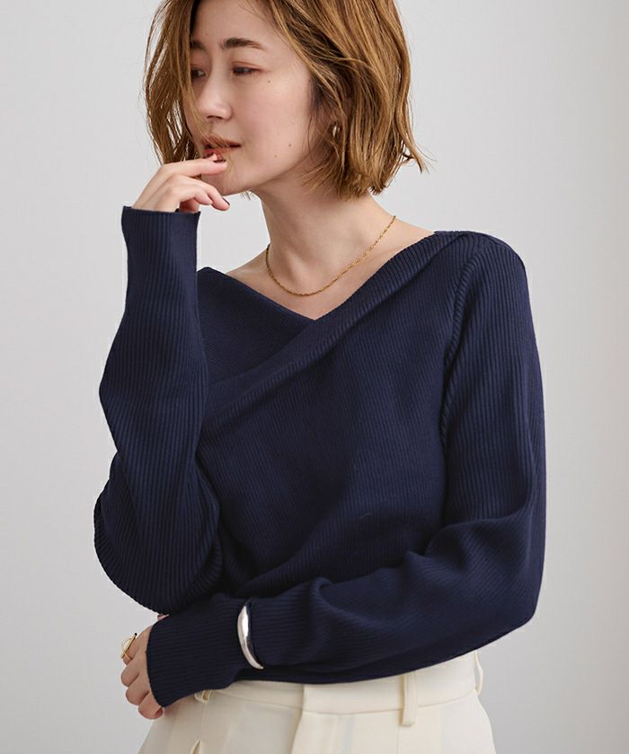 オフショルダーリブニットトップス | ur's（ユアーズ）