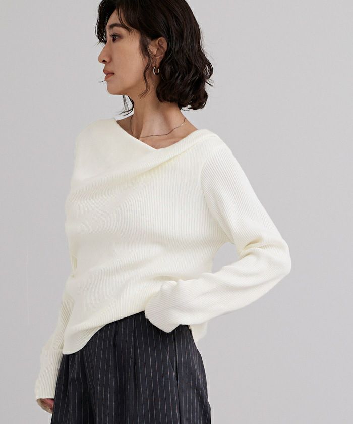 トップス v37f83 オフショルダーリブニットトップス | ur's（ユアーズ）