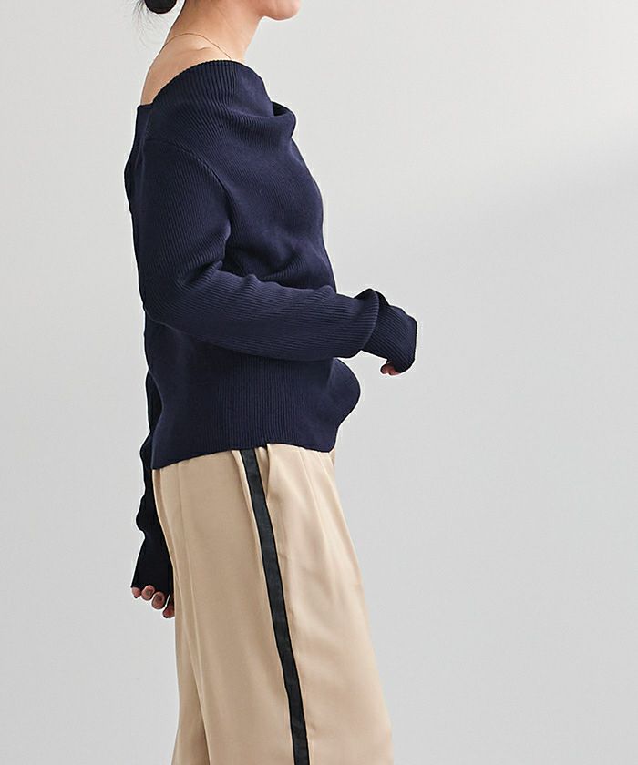 オフショルダーリブニットトップス | ur's（ユアーズ）