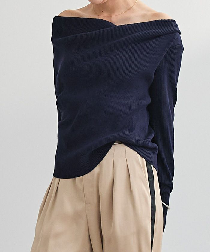 オフショルダーリブニットトップス | ur's（ユアーズ）