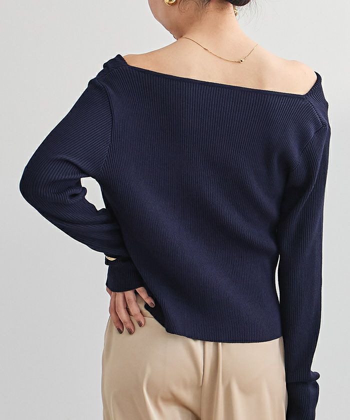 オフショルダーリブニットトップス | ur's（ユアーズ）