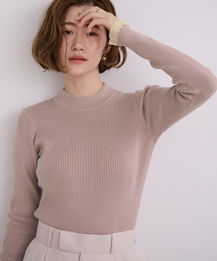 シアースリーブプチハイネックリブニット | ur's（ユアーズ）