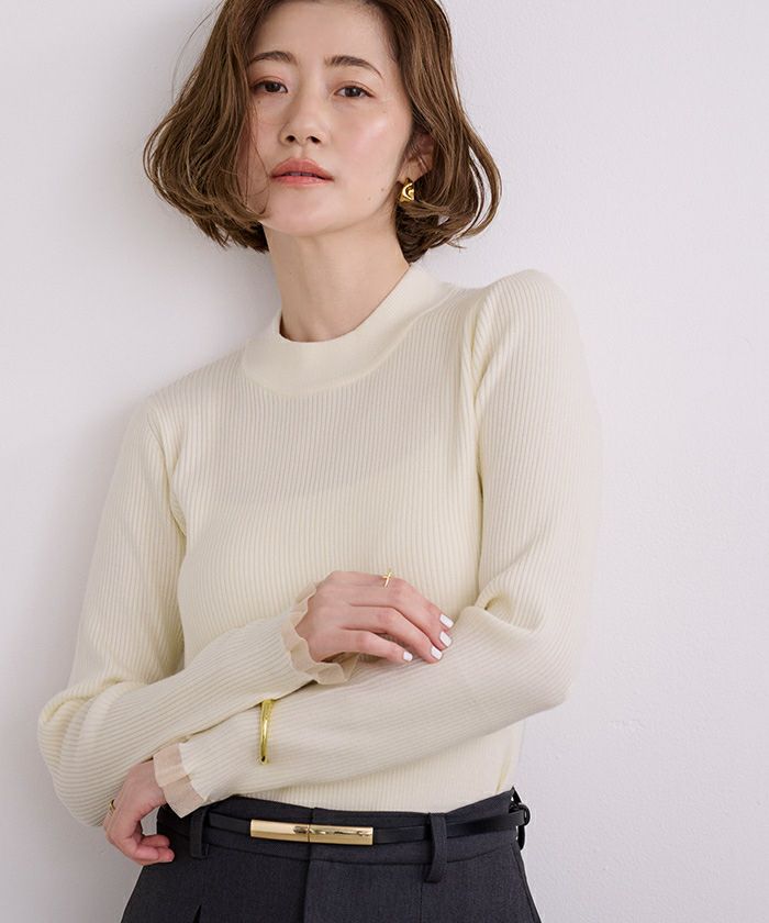 シアースリーブプチハイネックリブニット | ur's（ユアーズ）