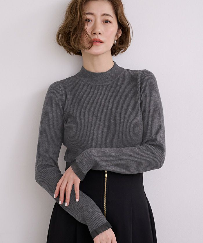 シアースリーブプチハイネックリブニット | ur's（ユアーズ）