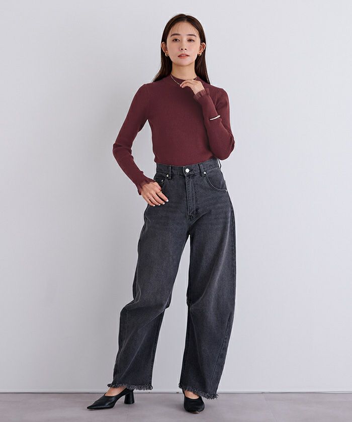 シアースリーブプチハイネックリブニット | ur's（ユアーズ）