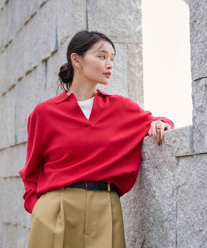 OWNESS＞フレンチ ウール アゼ スキッパー ニット｜OWNESS＞フレンチ